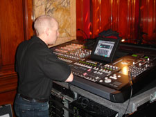 Engineer and lighting desk at Astor launch party